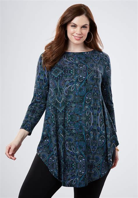 Women's Metallic Tunic Shirts & Tops 